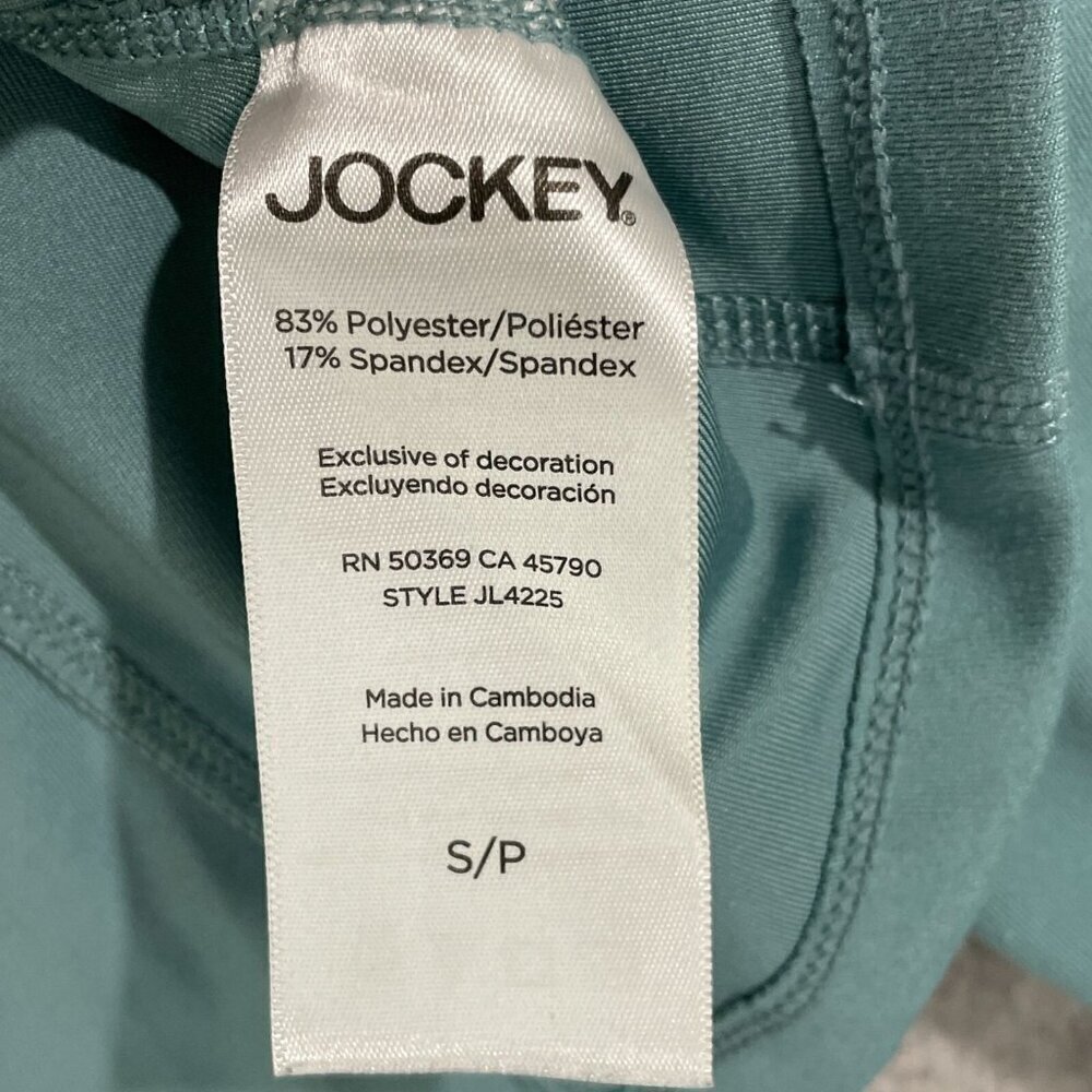Jockey Womens S Full-Zip Sweatshirt Teal Polyester/Spandex Blend - Picture 4 of 5